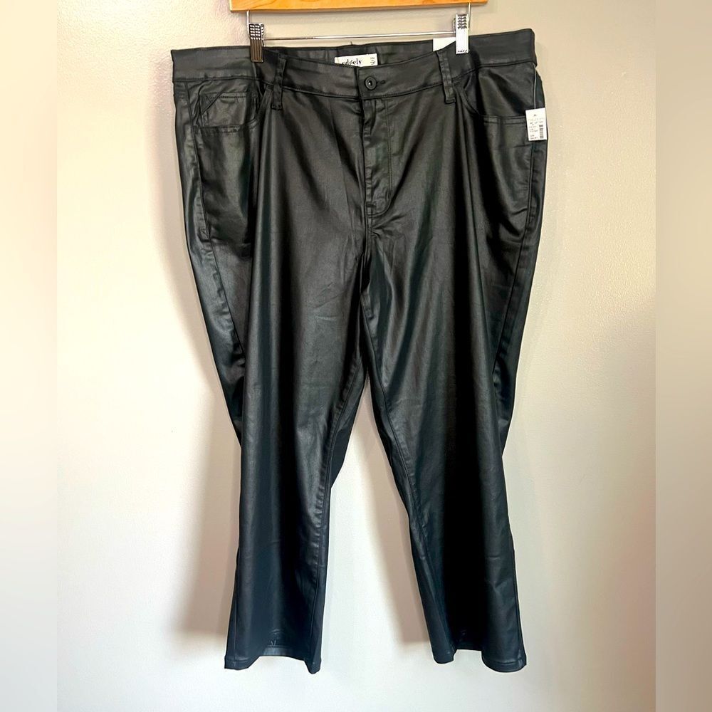 Maurice’s edgely ankle slim straight high faux leather pants edgy